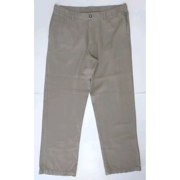 Ladies Tasso Elba Island Beige Linen Blend Drawstring Waist Casual Pants Size M - Picture 1 of 9